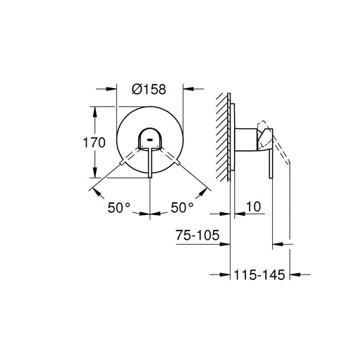 Grohe - EH-Brausebatterie PLUS 24059 FMS für 35600 chrom