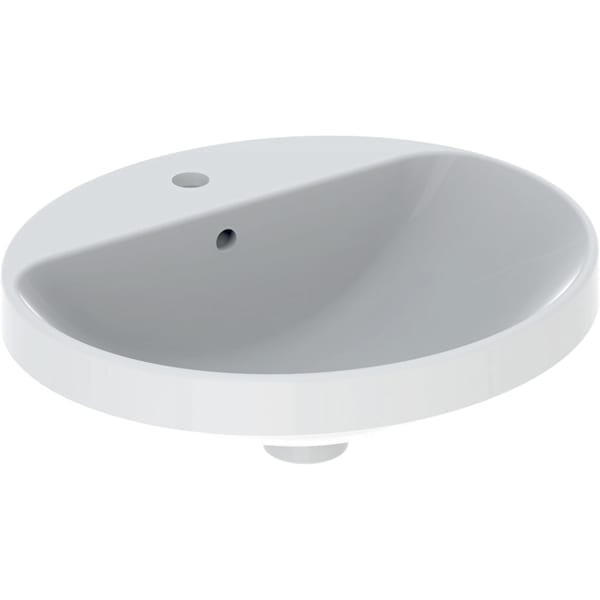 Geberit Vertriebs - Einbau-WT VARIFORM, oval, 500x450mm mit Hahnloch, mit Überlauf, weiß