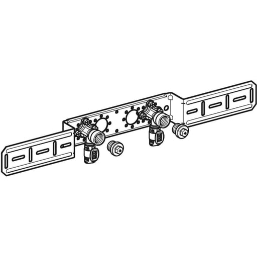 Geberit Vertriebs - FlowFit Anschlusswinkel 90Gr vormontiert 2-fach Rg+ d16-Rp1/2 L:52mm