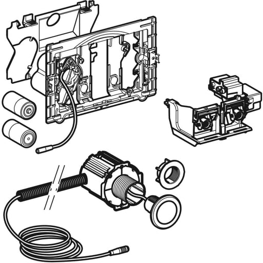 Geberit Vertriebs - Typ 10 WC-Strg. mit elektron.Spül, IR Batt., 2-Mengen-Sp., Round, gebürstet