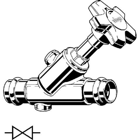 Viega - Schrägsitzventil EASYTOP 2237.5 42mm Rotguss