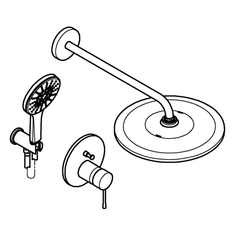 Grohe - UP-Duschsystem Essence 25287 2 WU KB RSH Mono 310 hard graphite gebürstet