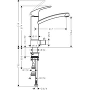 Hansgrohe - Spültisch EHM FOCUS 31803 chrom m.Geräteabsperrventil