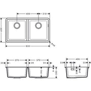Hansgrohe - Unterbauspüle 370x370 S510-U770 GS