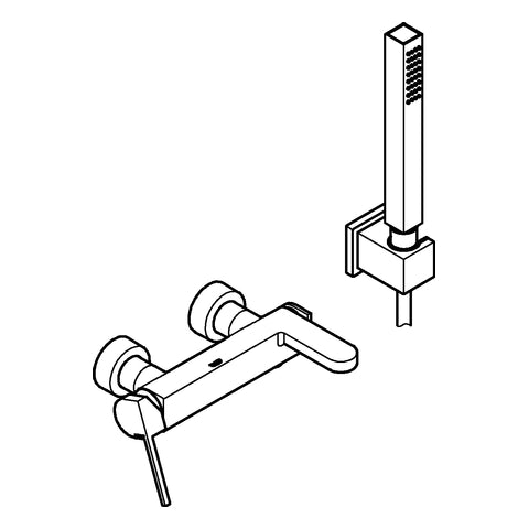 Grohe - EH-Wannenbatterie PLUS 33547 Wandmontage mit Brausegarnitur chrom