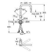 Grohe - EH-Spültischbatterie MINTA 32322 U-Auslauf DUAL Spülbrause supersteel