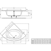 Ideal Standard - Eck-Badewanne CONNECT AIR, 1400x1400x465mm, Weiß