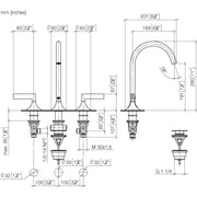 Dornbracht - WT-3-Lochbatt. m. Ablaufgarn. VAIA 20713819 platin