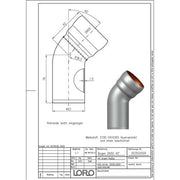Lorowerk - Bogen 00352. DN 50 45 Grad mit engem Radius