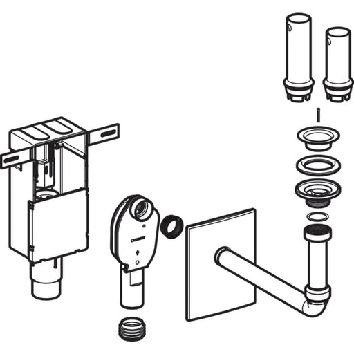Geberit Vertriebs - WT UP-Siphon Fertigbauset Abgang horizontal d50-56mm