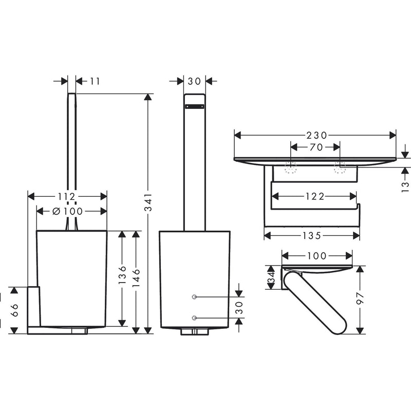 Hansgrohe - Toilettenset WallStoris mattschwarz