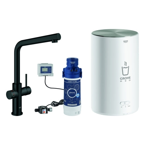 Grohe - Armatur und Boiler GROHE Red Duo 30327_1 M-Size L-Auslauf velvet black