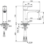 Ideal Standard - WT-Arm. CONNECT AIR, Grande Slim, o.Ablgarn., Ausld.125mm, Blizzard silver