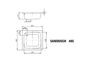 Franz Kaldewei - Brausewanne SANIDUSCH 495 800x800x250mm pergamon
