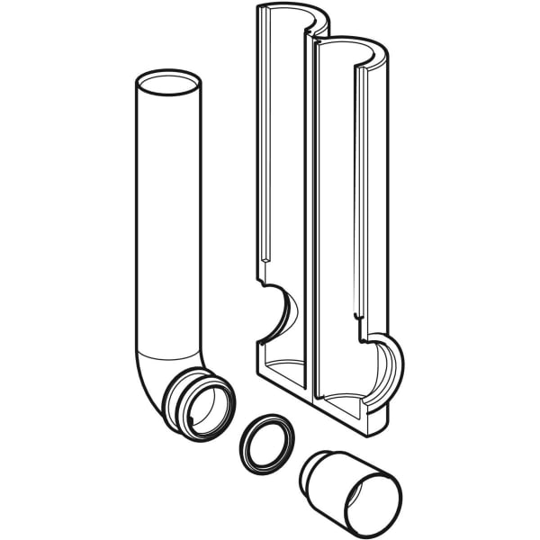 Geberit Vertriebs - Spülbogenset 90Gr mit Aussparungsschalen d56/45