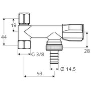 SCHELL - Geräteventil COMFORT f. EV m. RV 3/8 chrom