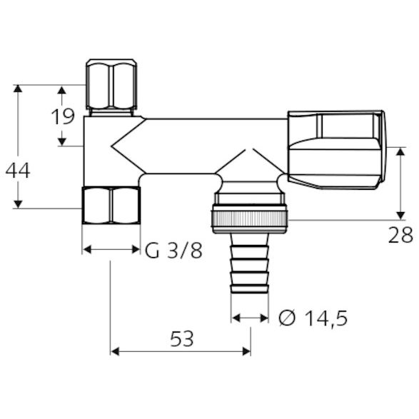SCHELL - Geräteventil COMFORT f. EV m. RV 3/8 chrom