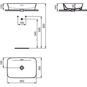 Ideal Standard - Schale IPALYSS, o.Hl., m.Ül., 550x380x120mm, Granatapfel