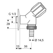 SCHELL - Schrägsitzvtl. COMFORT 1/2 m. RV chrom