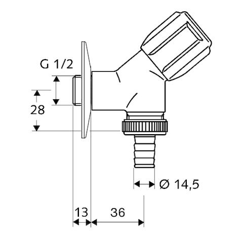 SCHELL - Schrägsitzvtl. COMFORT 1/2 m. RV chrom