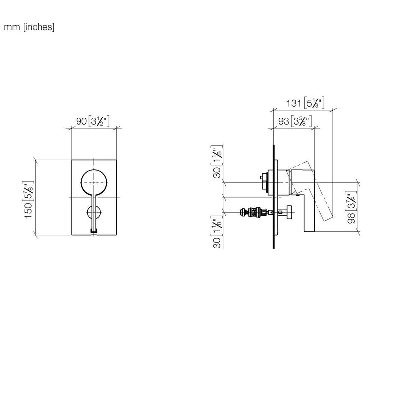 Dornbracht - UP-Einhandbatterie mit Umstellung IMO 36120670 messing gebürstet