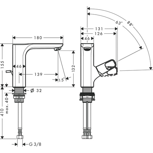 Hansgrohe - Waschtischmischer 130 AXOR Urquiola chrom