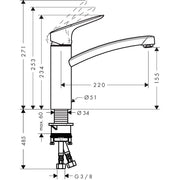 Hansgrohe - Spültischmischer 160 LOGIS CoolStart Schwenkauslauf chrom