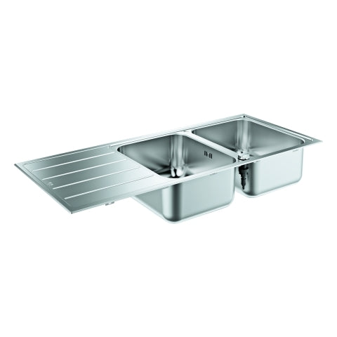 Grohe - Edelstahlspüle K500 31588_1 2 Becken/Abtropffläche 1160x500 mm