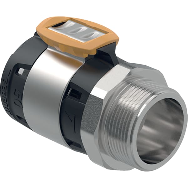 Geberit Vertriebs - FlowFit Übergang mit Aussengewinde Edelstahl d75-R2 1/2