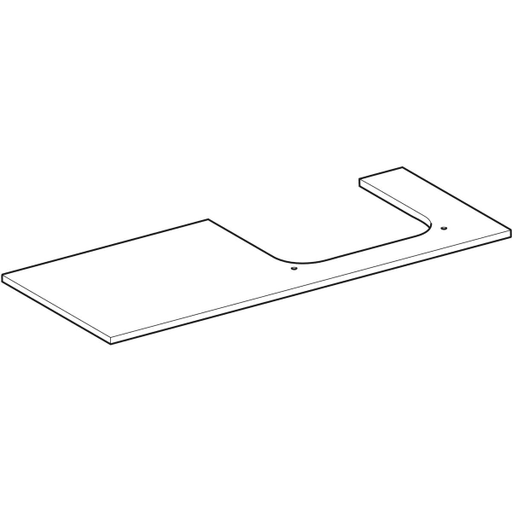 Geberit Vertriebs - ONE WT-Platte, Ausschnitt re, für AWT 120x2x47cm, Marmoroptik schwarz matt