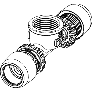 TECE SE - TECElogo-Ax T-Stück Dim. 25 x Rp 3/4 x 25, Siliziumbronze