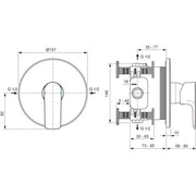 Ideal Standard - IS Brausearmatur UP Connect Air Rosette d:163mm Magnetic Grey
