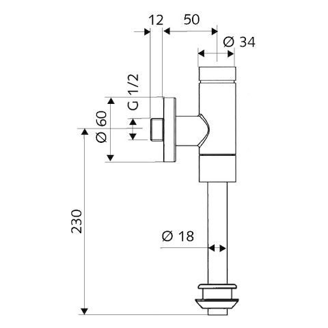 SCHELL - Urinal-Druckspüler 1/2 SCHELLOMAT BASIC