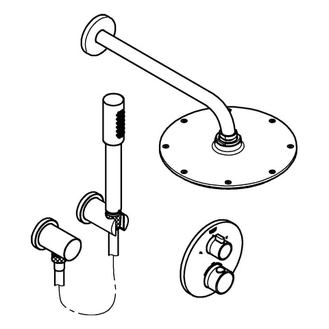 Grohe - UP-Duschsystem GROHTHERM 34732 mit FMS rund/SmartBox/Kopfb./Brauseset chrom