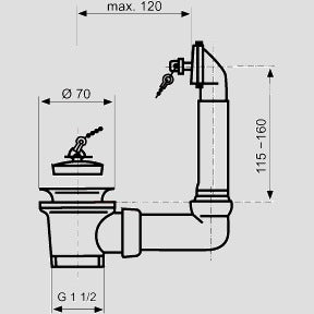 Sanitärtechnik Eisenberg - Sanit�rtechnik Eisenberg Ab-u.Überlaufgarnitur G1 1/2 ohne Geräteanschluss