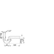 Dallmer - Röhren-Siphon 100/0, 1 1/2xDN40 o.WA-Anschluss