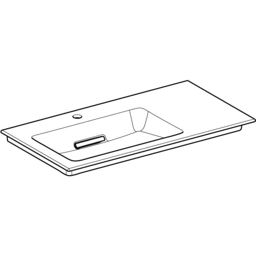 Geberit Vertriebs - ONE MWT 90x47,5cm, Abg.horiz.,Ablg.re m. Hl., o. Ül., weiß, KeraTect/weiß glzd