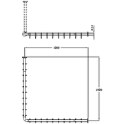 Normbau - Nylon 300 Duschvorhangstange 0300812 a=1000x1000 L-Form Weiß