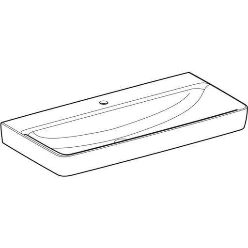 Geberit Vertriebs - RENOVA Plan Waschtisch, 100x48cm m. Hl., o. Ül., weiß, KeraTect, NEU