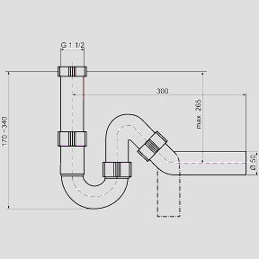 Sanitärtechnik Eisenberg - Universal Rohrgeruchverschluss G1 1/2x50
