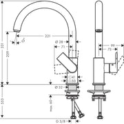 Hansgrohe - Spültischmischer 260 VERNIS Shape M35 1jet chrom