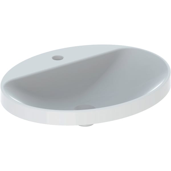 Geberit Vertriebs - Einbau-WT VARIFORM, oval, 600x480mm mit Hahnloch, o. Ül., weiß, KeraTect