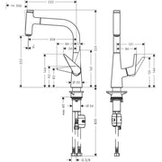 Hansgrohe - Spültischmischer TALIS Select S 220 chrom mit Ausziehauslauf