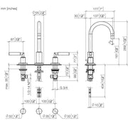 Dornbracht - WT-3-Lochbatt. m. Ablaufgarn. TARA 20710882 Dark Platinum gebürstet
