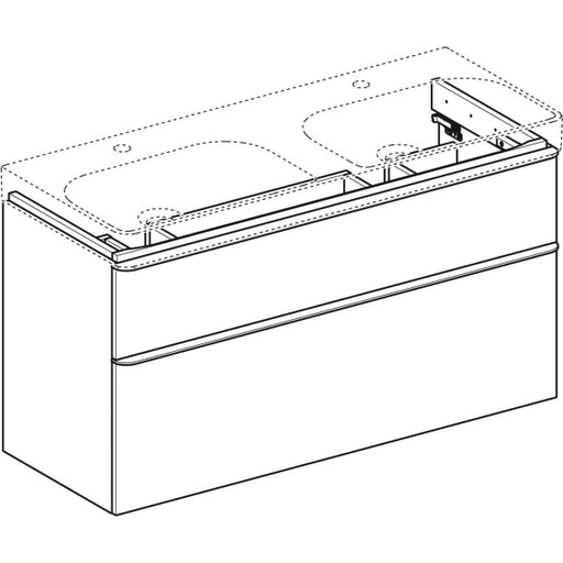 Geberit Vertriebs - Smyle Square Unterschrank für DWT m. 2 Schubladen, 118,4x61,7x47cm, lava