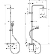 Hansgrohe - Showerpipe 200 1jet VERNIS Blend chrom mit Wannenthermostat
