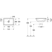 VILLEROY & BOCH - Einbauwaschbecken Loop&Friends 4A6400 510x340mm Rechteck m. ÜL. Weiß Alpin