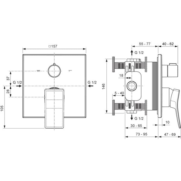 Ideal Standard - IS Badearmatur UP Conca Chrom