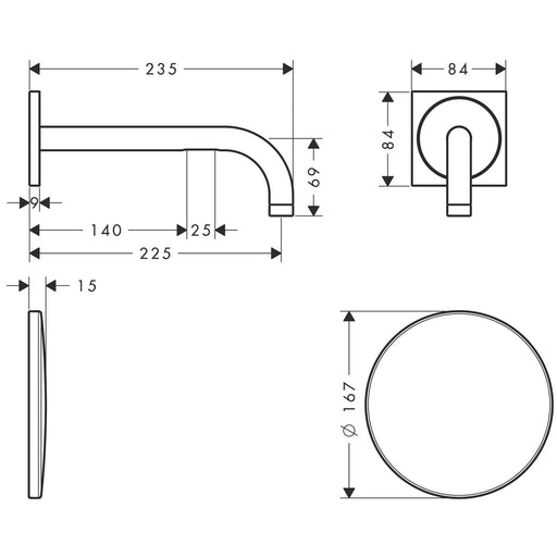 Hansgrohe - Waschtischmischer Unterputz AXOR Uno 2 Elektronik langer Ausl.mattschwarz