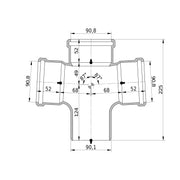 Wavin - Doppelabzweig AS+ DN 90x90x90 87 Grad IR